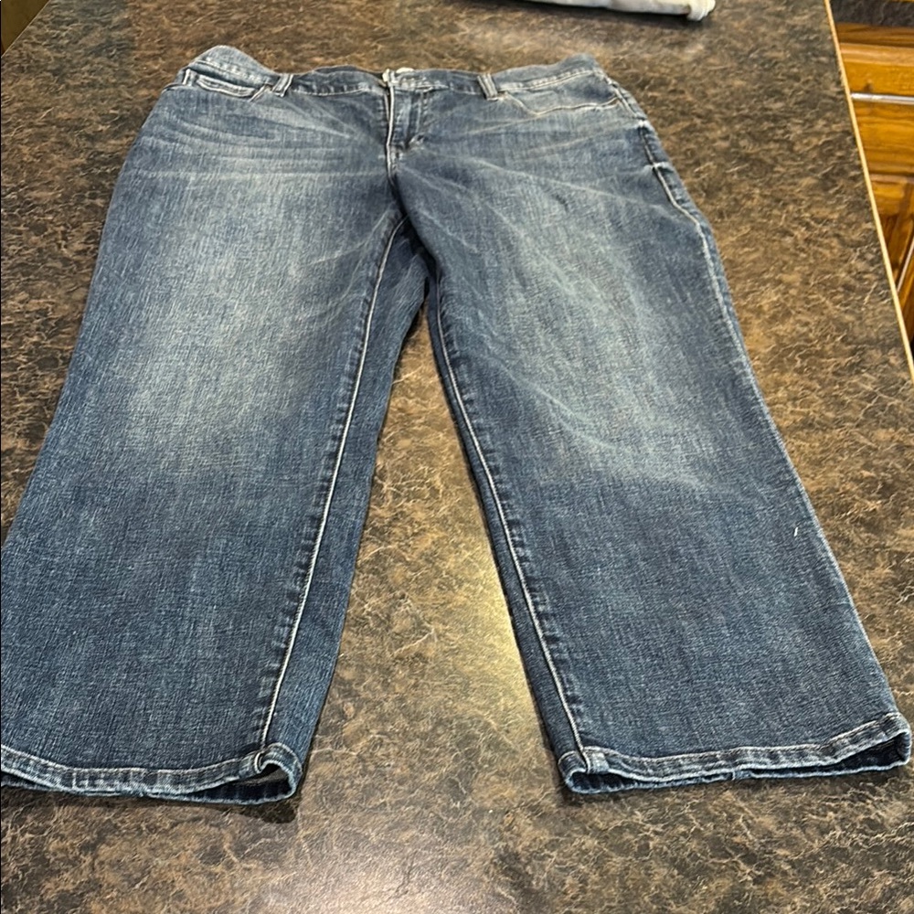 CAbi Blue Straight Leg Jeans with Vintage Appeal